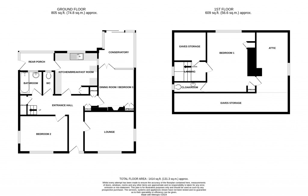 Floorplans For St Marys Close, Chard, Somerset, TA20