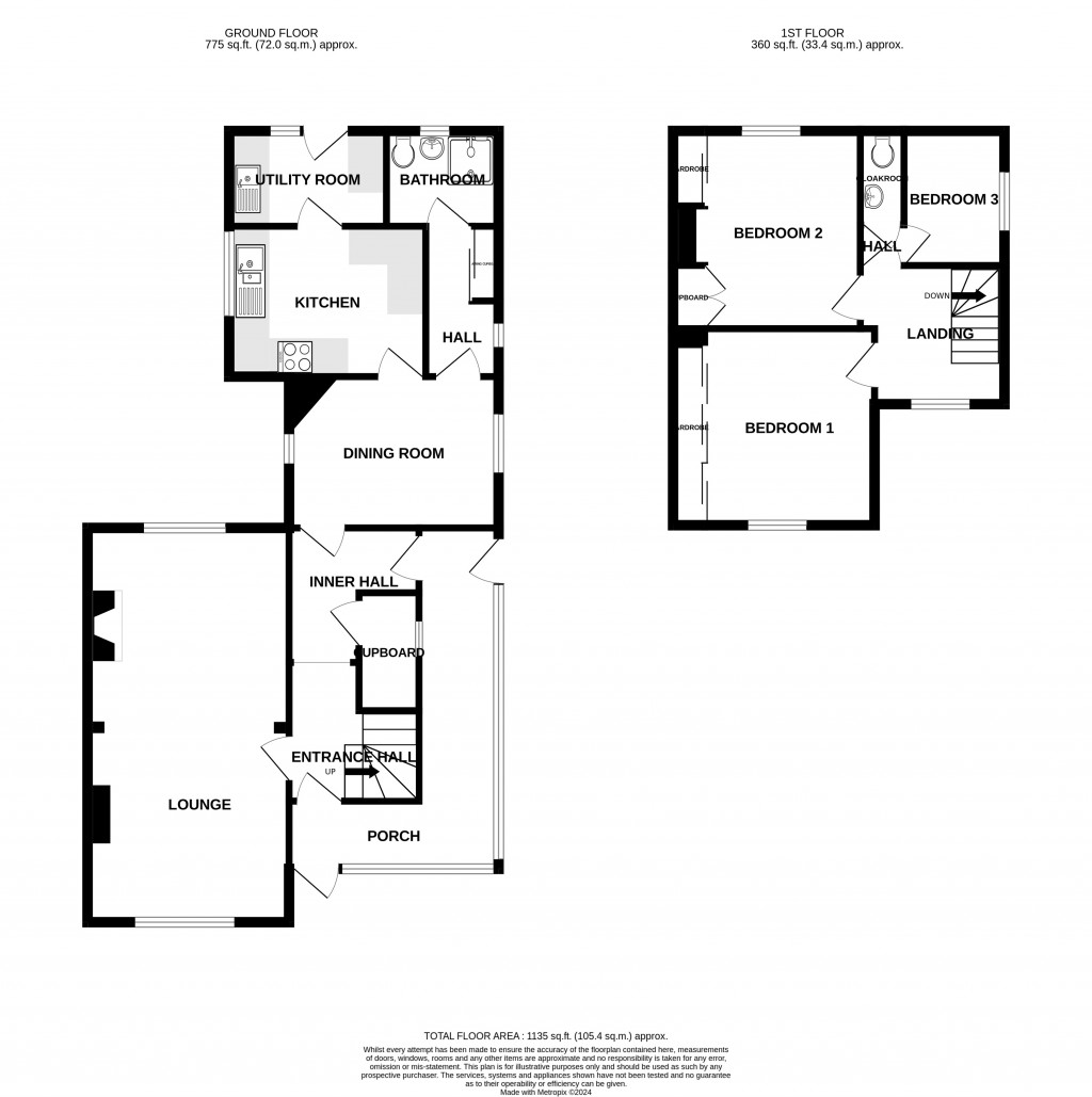 Floorplans For Laurel Villas, Post Office Lane, South Chard, TA20